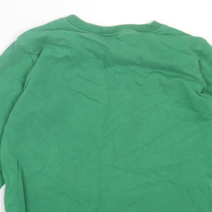 United Colors of Benetton Boys Green  Cashgora Basic Casual Size 2 Years Crew Neck Pullover