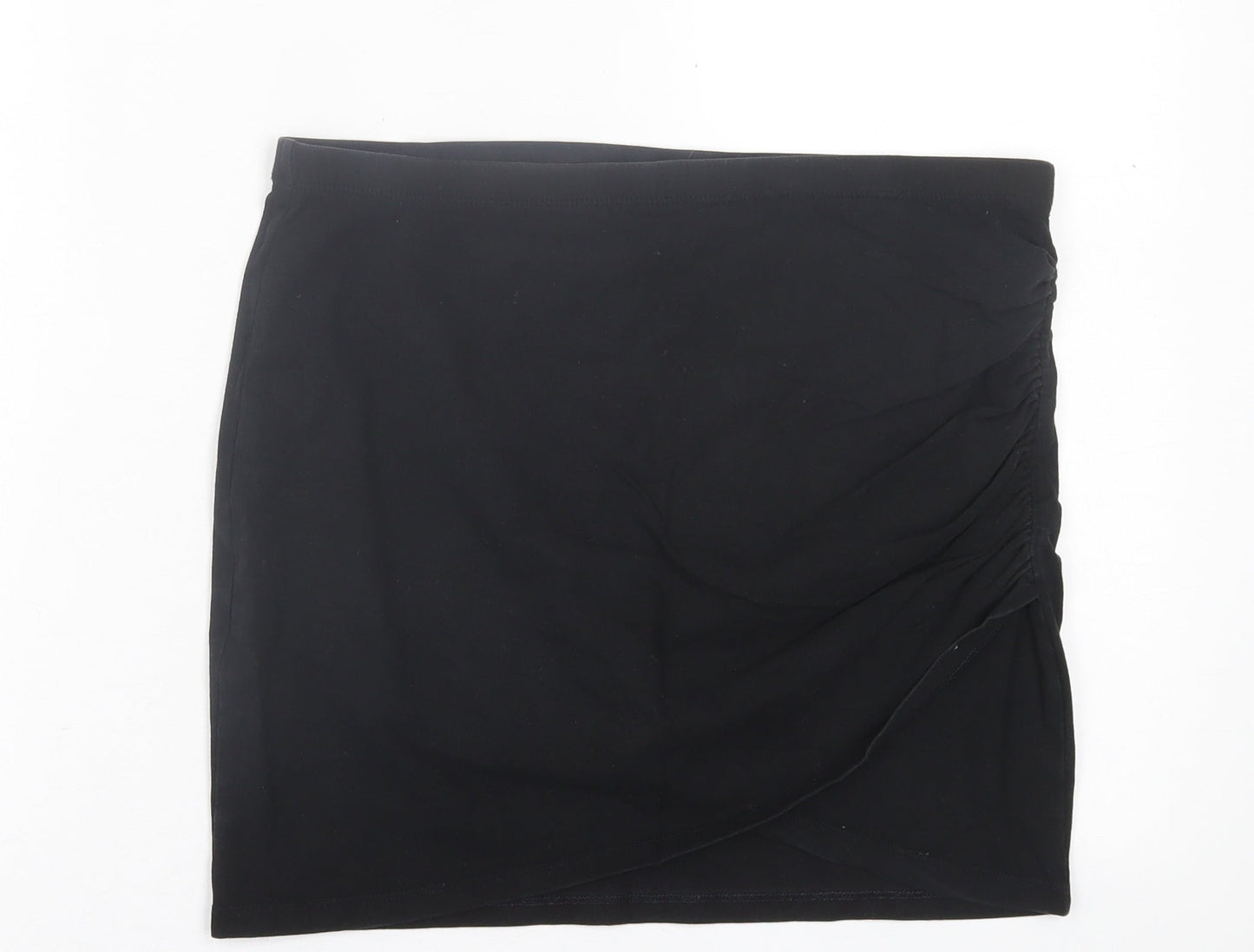 H&M Womens Black  Cotton A-Line Skirt Size M