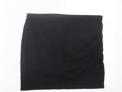 H&M Womens Black  Cotton A-Line Skirt Size M
