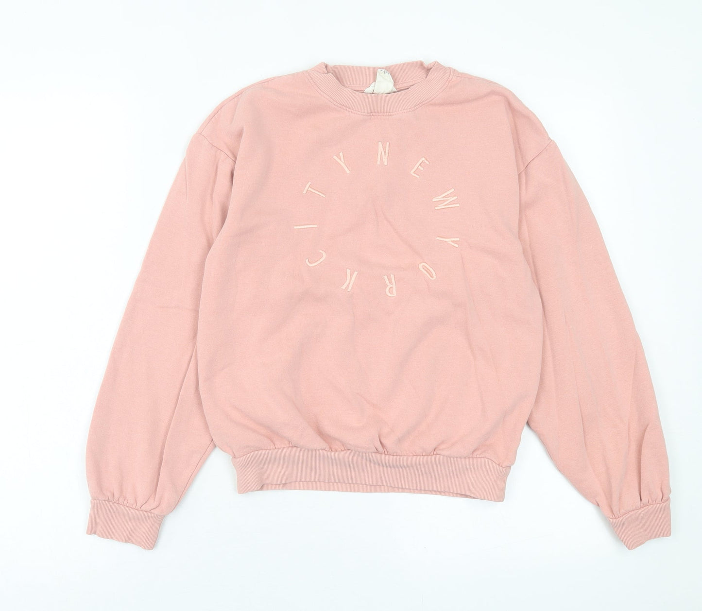 H&M Girls Pink  Cotton Pullover Sweatshirt Size 10-11 Years  Pullover