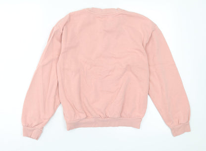H&M Girls Pink  Cotton Pullover Sweatshirt Size 10-11 Years  Pullover