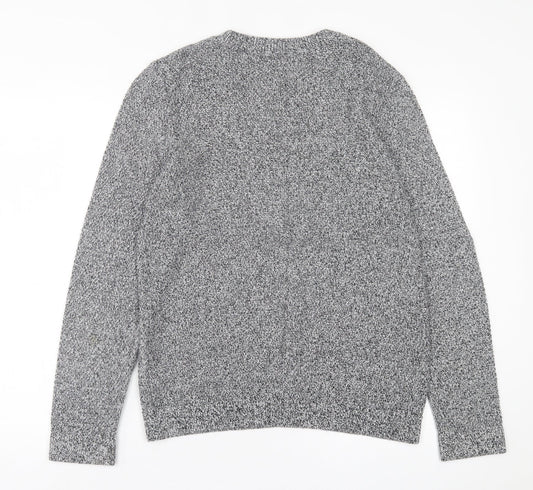 Topman Mens Grey Crew Neck  Acrylic Pullover Jumper Size S