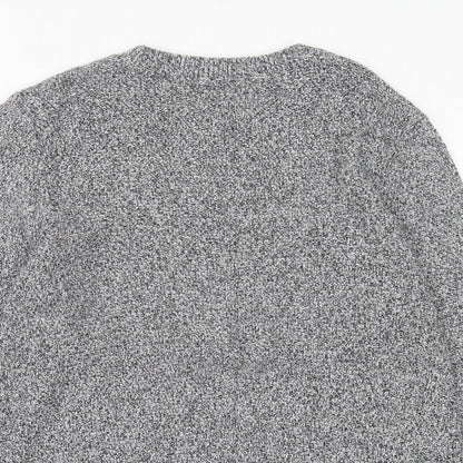 Topman Mens Grey Crew Neck  Acrylic Pullover Jumper Size S