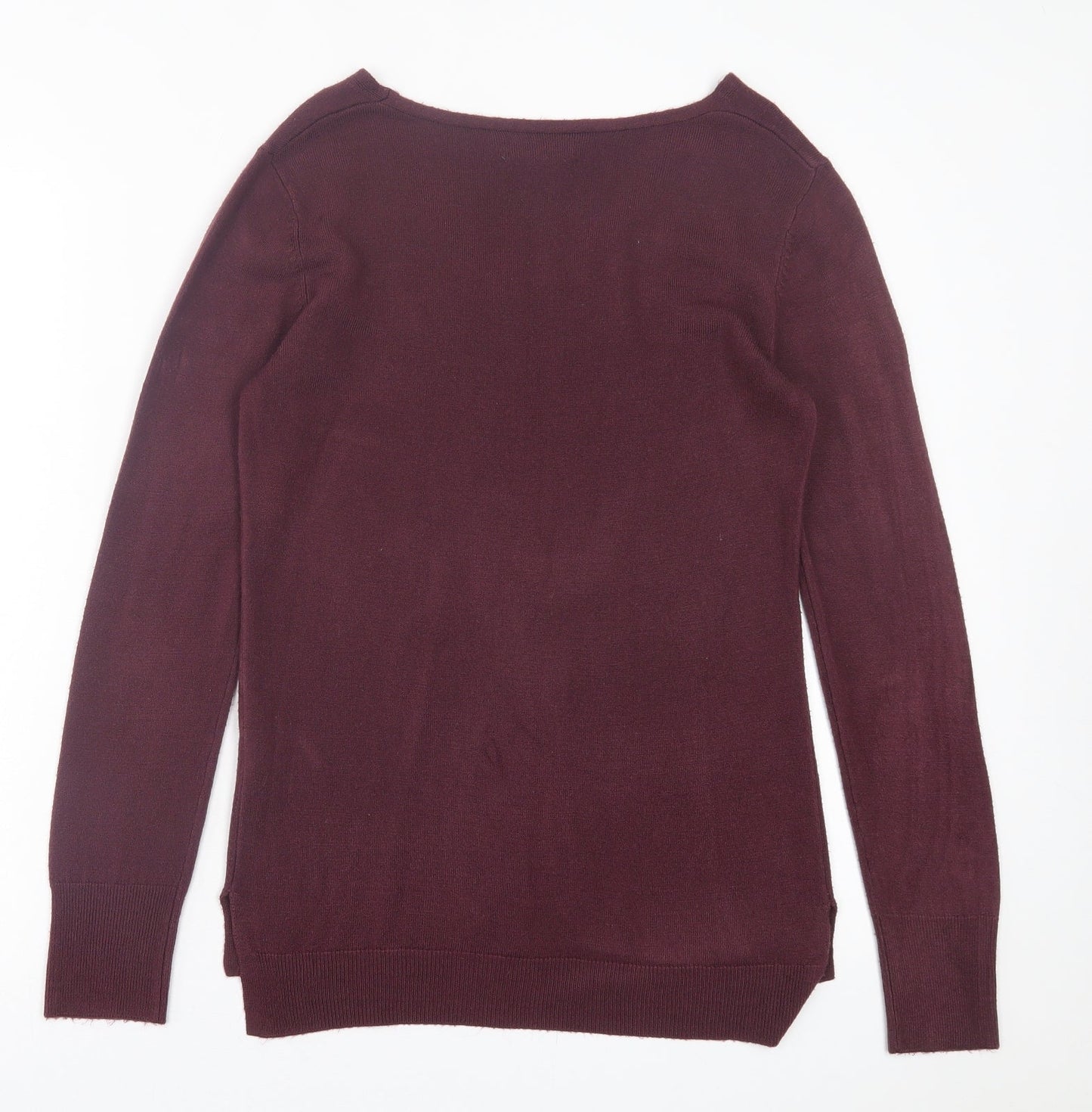 Primark Womens Purple V-Neck  Acrylic Pullover Jumper Size XS