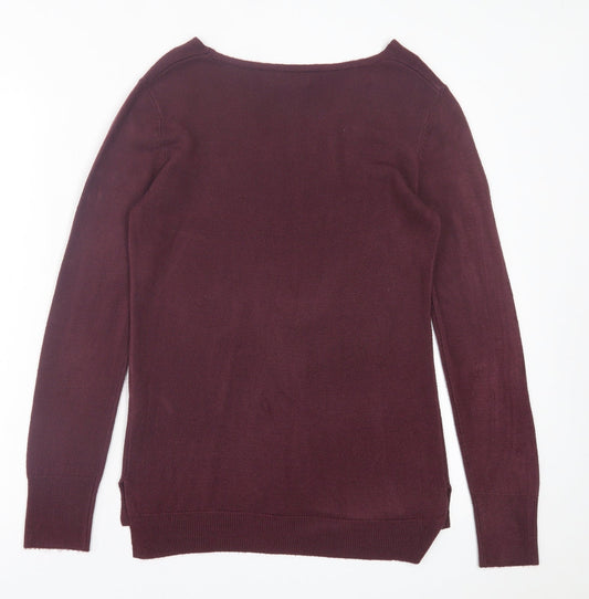 Primark Womens Purple V-Neck  Acrylic Pullover Jumper Size XS