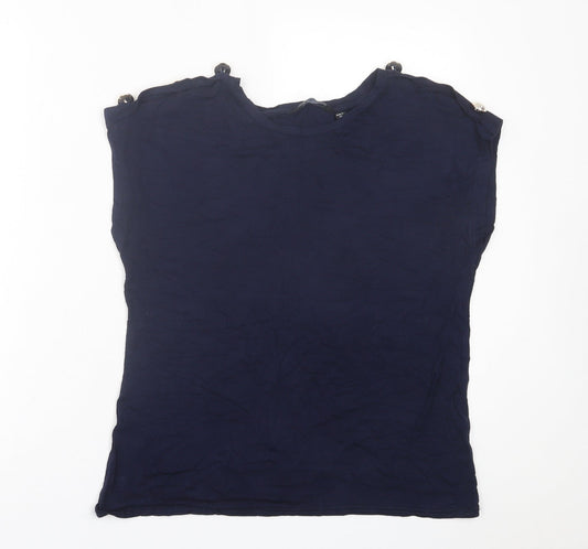 Womens UK Size M Dorothy Perkins Blue Basic T-Shirt