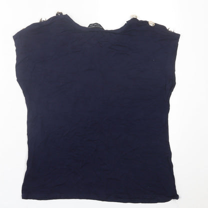 Womens UK Size M Dorothy Perkins Blue Basic T-Shirt