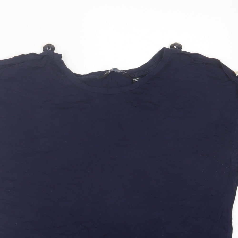 Womens UK Size M Dorothy Perkins Blue Basic T-Shirt