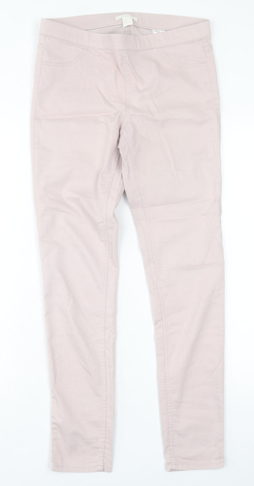 Womens UK Size 10 H&M Regular Fit Jegging Pink Trousers