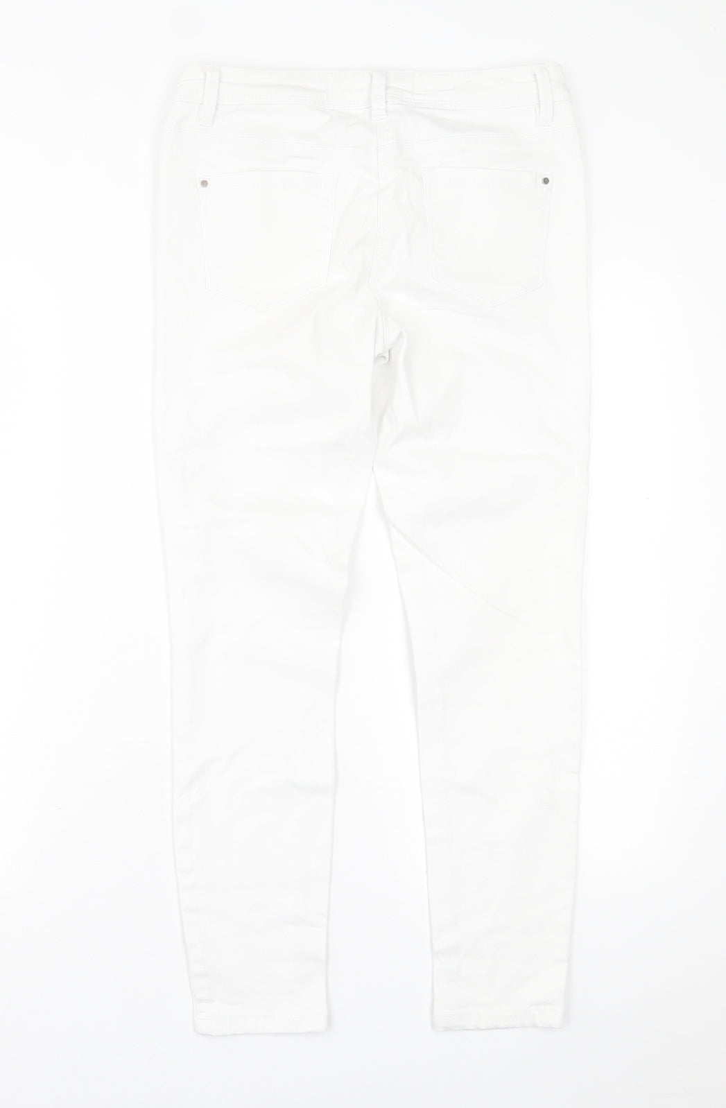 Dunnes Stores Womens White  Cotton Skinny Jeans Size 10 L26 in Regular Button