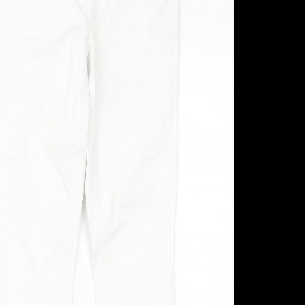Dunnes Stores Womens White  Cotton Skinny Jeans Size 10 L26 in Regular Button
