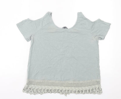 Womens UK Size 14 New Look Green Basic T-Shirt