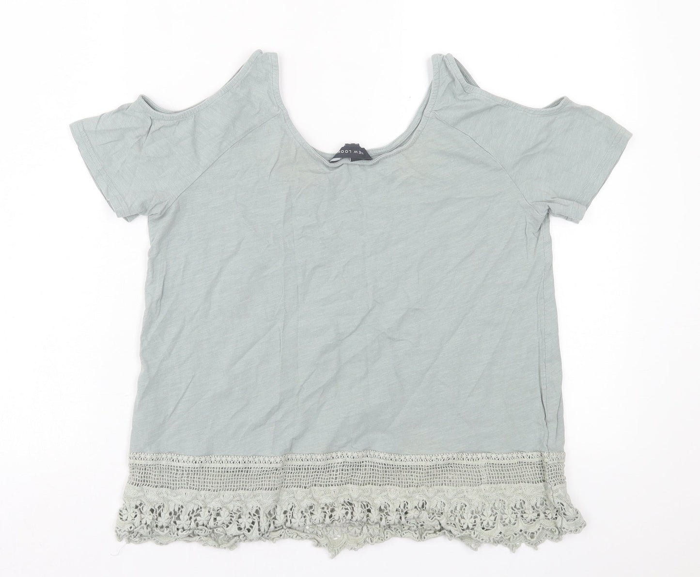 Womens UK Size 14 New Look Green Basic T-Shirt