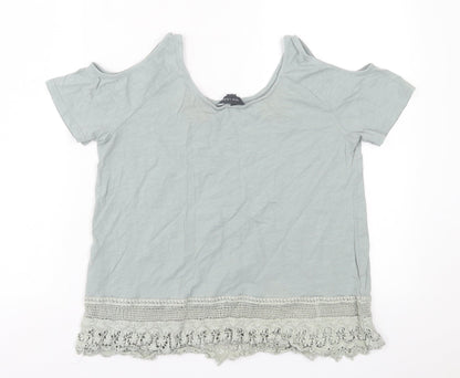 Womens UK Size 14 New Look Green Basic T-Shirt
