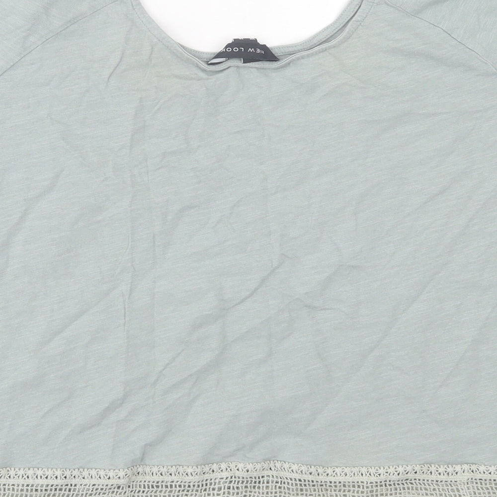 Womens UK Size 14 New Look Green Basic T-Shirt