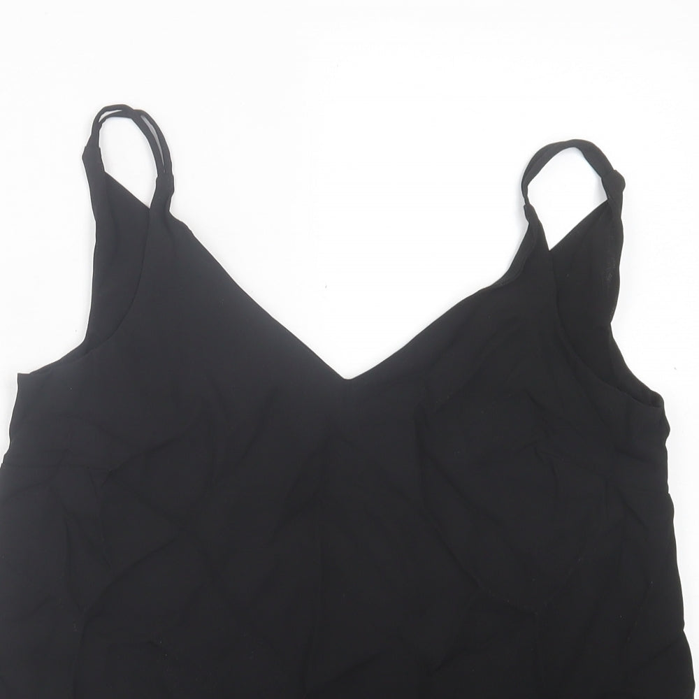 Papaya Womens Black  Polyester Basic Tank Size 8 V-Neck