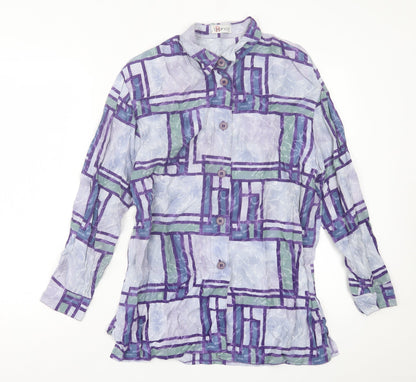 Womens UK Size 12 Bianca Purple Basic Button-Up