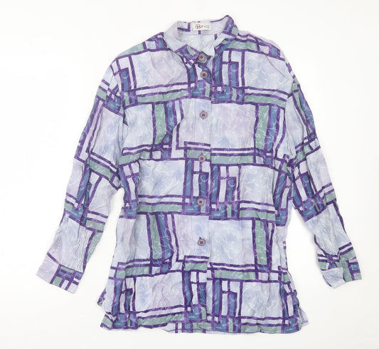 Womens UK Size 12 Bianca Purple Basic Button-Up