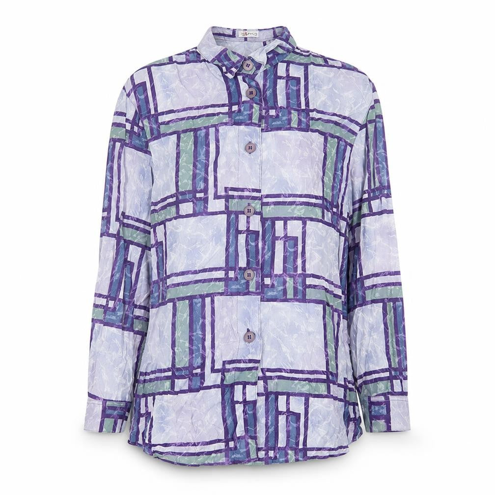 Womens UK Size 12 Bianca Purple Basic Button-Up