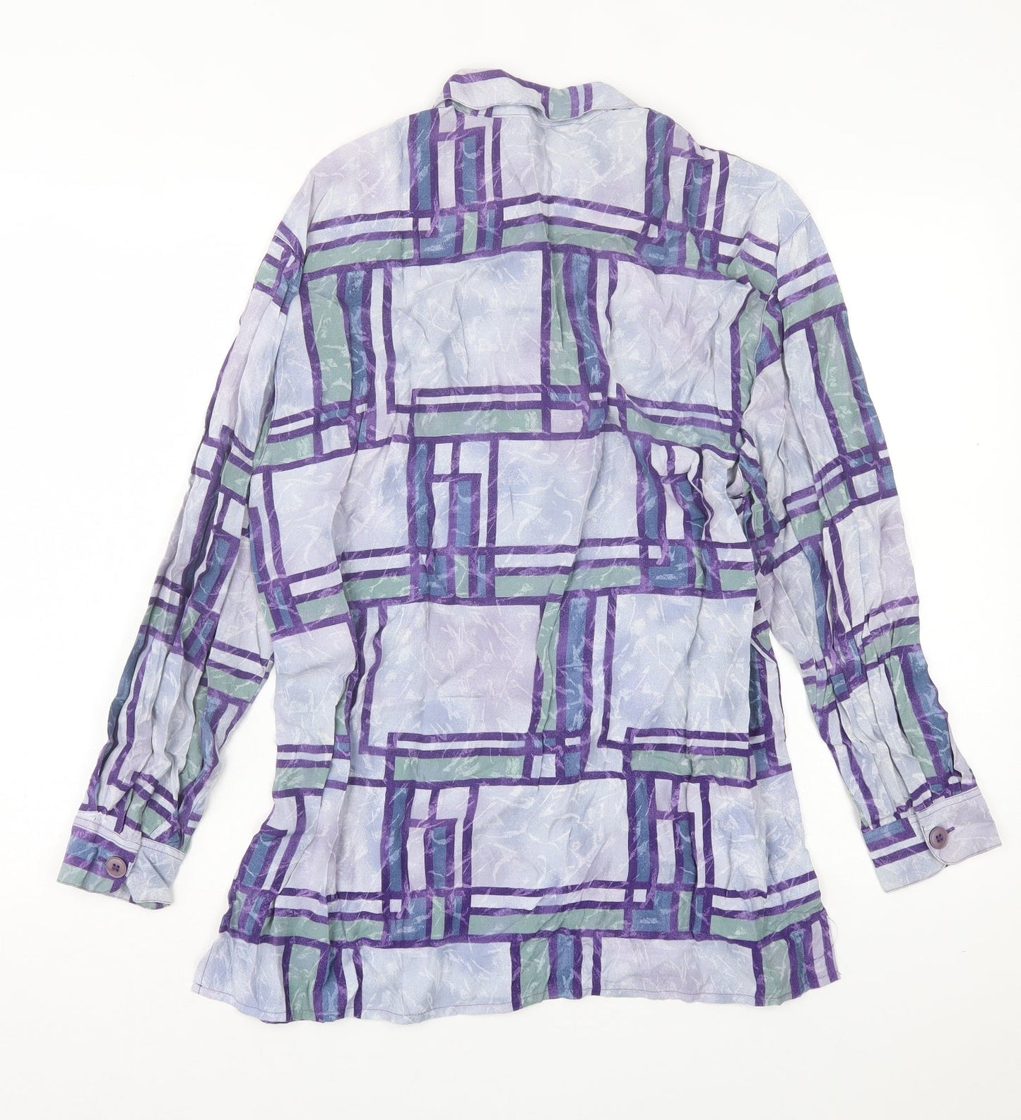 Womens UK Size 12 Bianca Purple Basic Button-Up