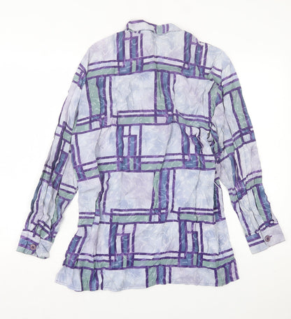 Womens UK Size 12 Bianca Purple Basic Button-Up