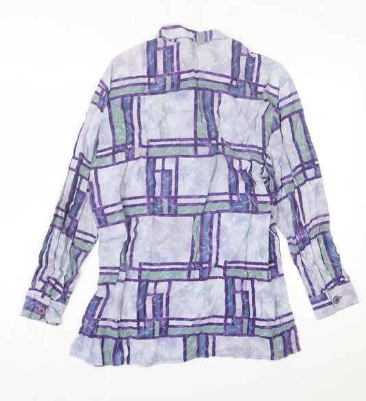 Womens UK Size 12 Bianca Purple Basic Button-Up