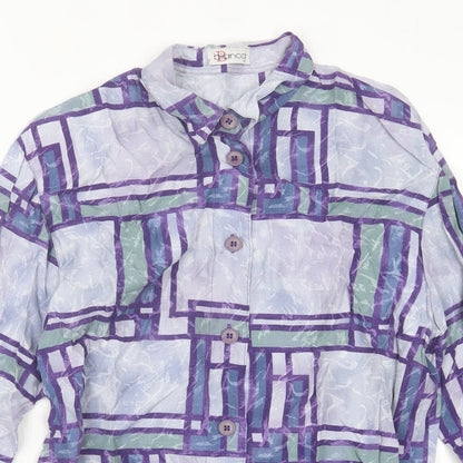 Womens UK Size 12 Bianca Purple Basic Button-Up