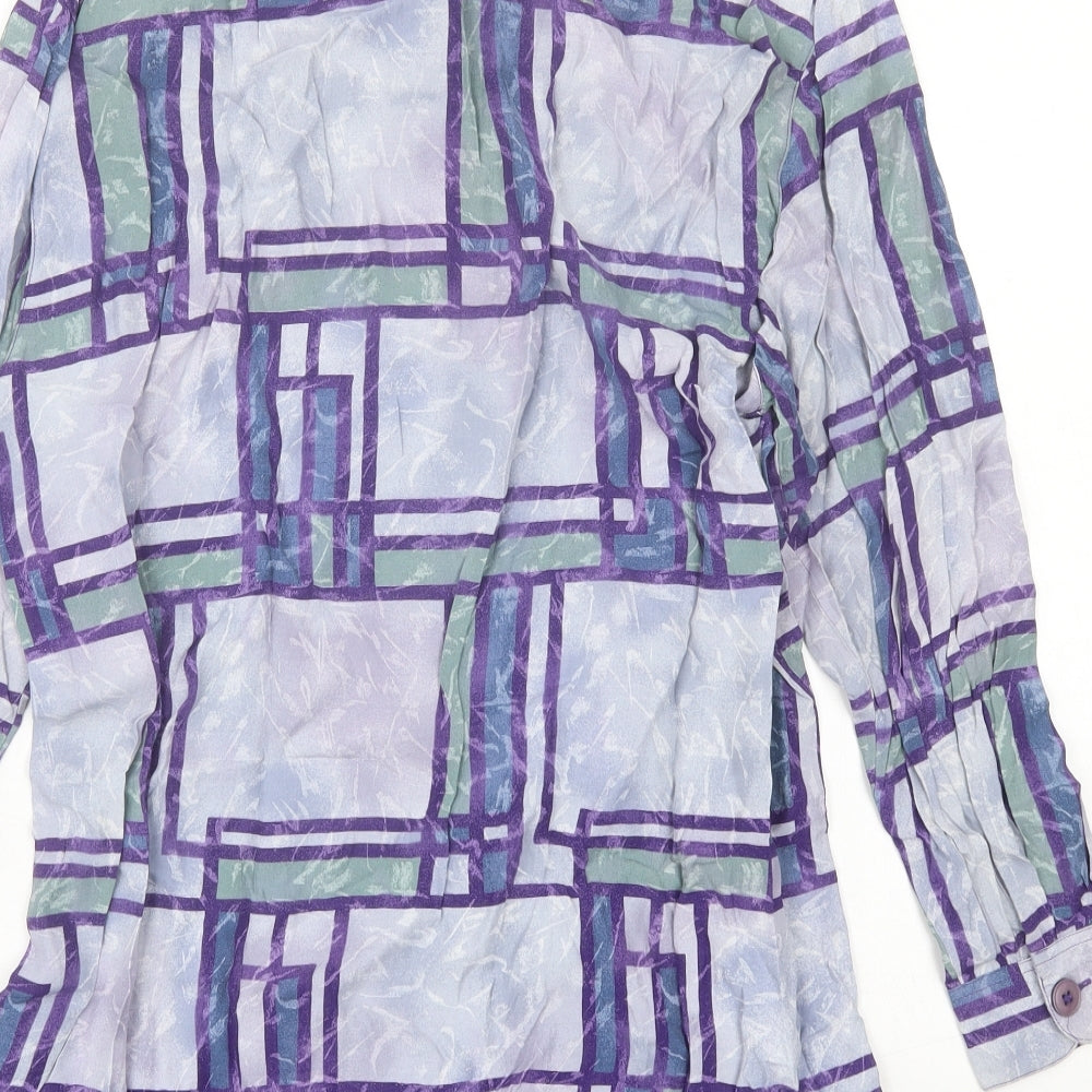 Womens UK Size 12 Bianca Purple Basic Button-Up
