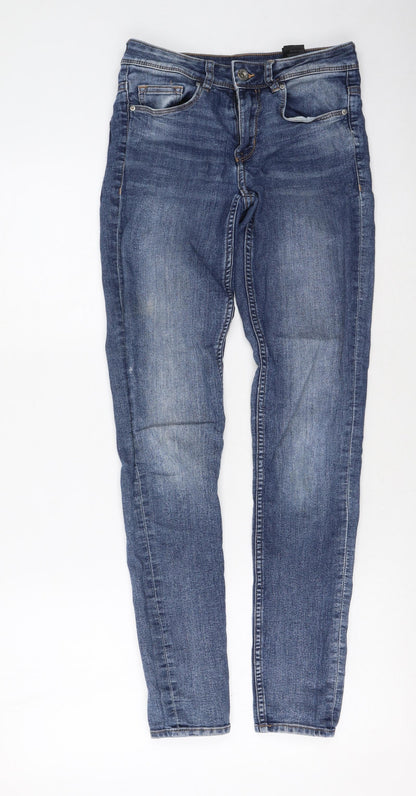 h&, Womens Blue  Cotton Skinny Jeans Size 4 L28 in Regular