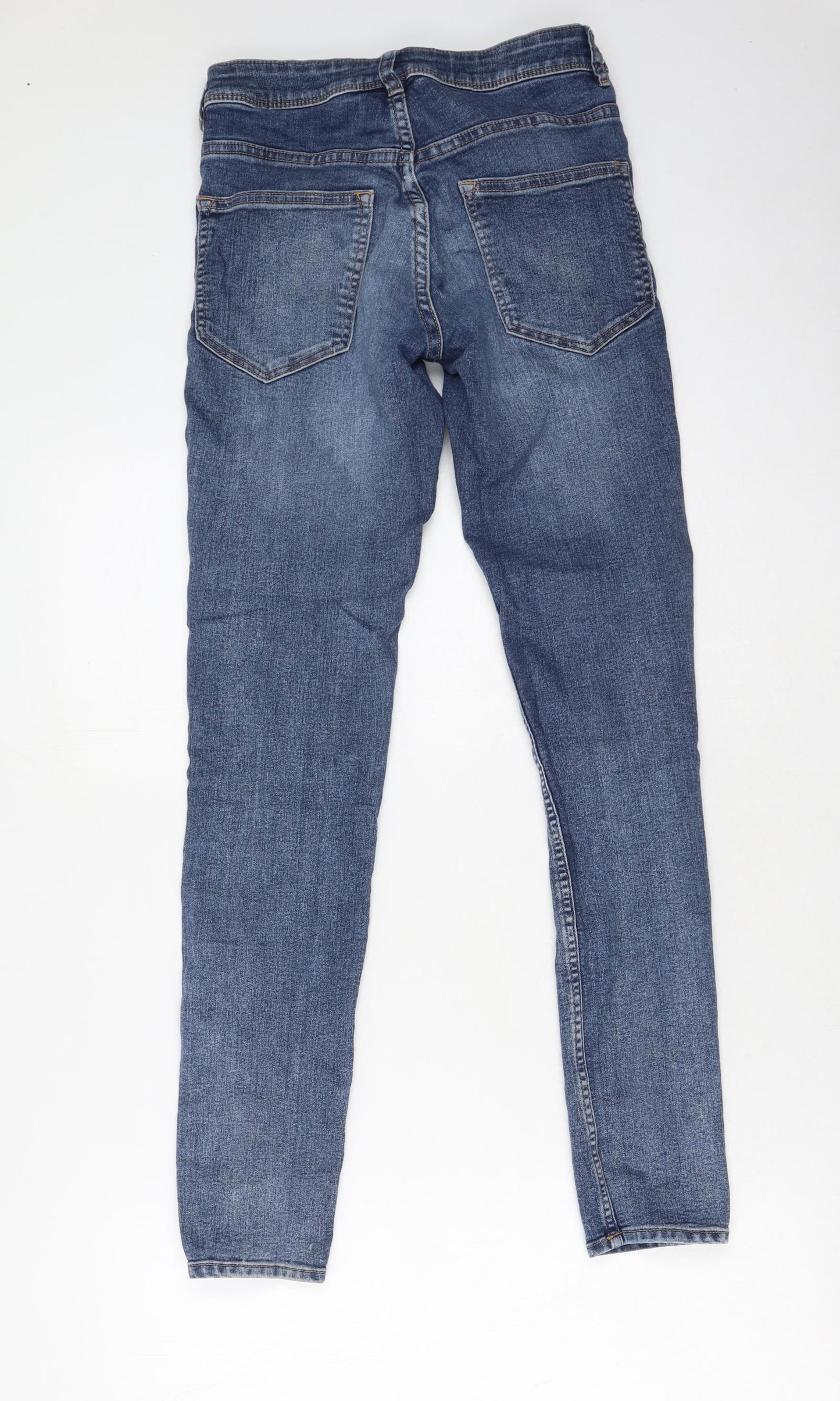 h&, Womens Blue  Cotton Skinny Jeans Size 4 L28 in Regular