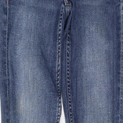 h&, Womens Blue  Cotton Skinny Jeans Size 4 L28 in Regular