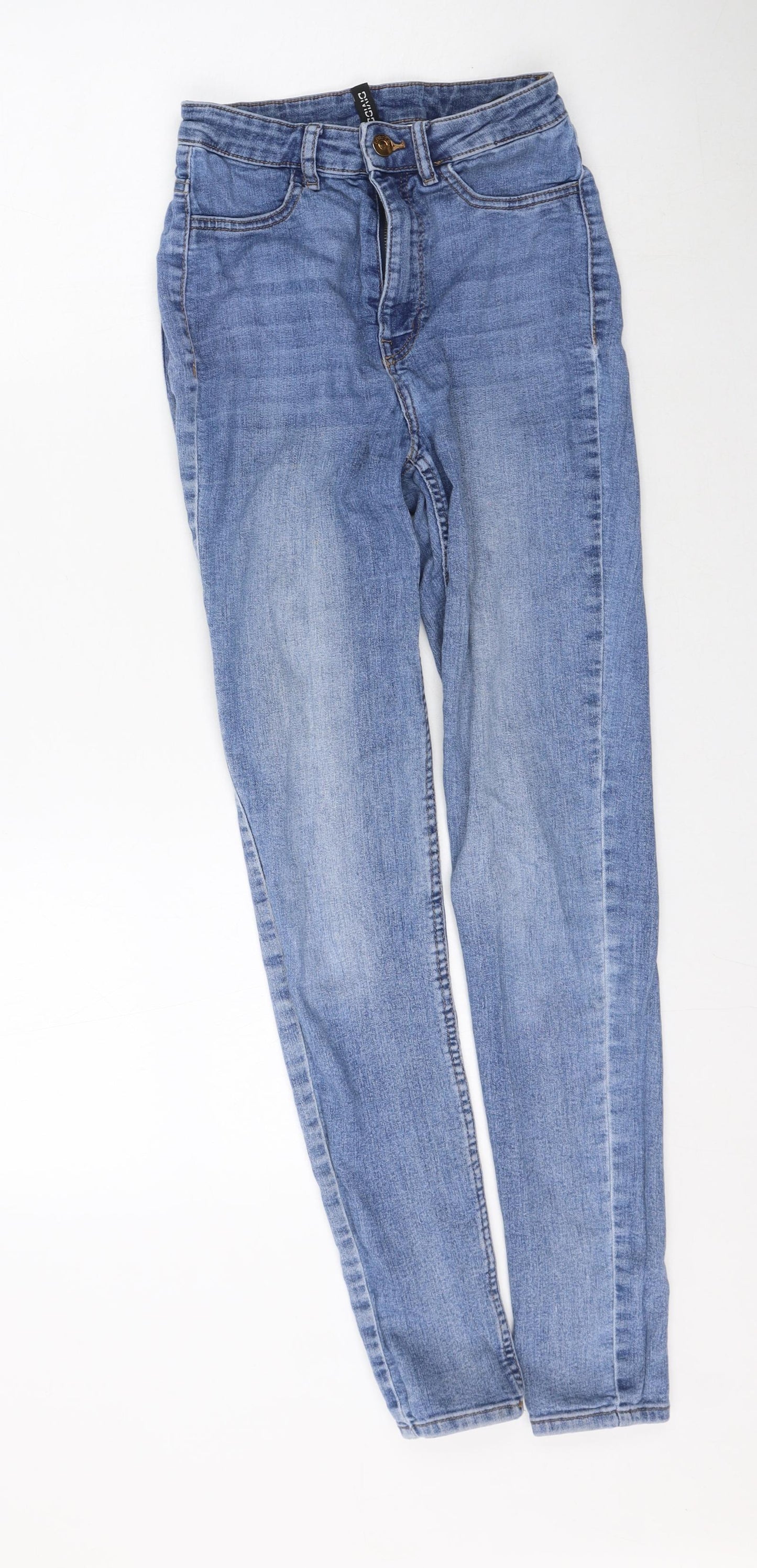 Womens UK Size 4 H&M Regular Fit Skinny Blue Jeans