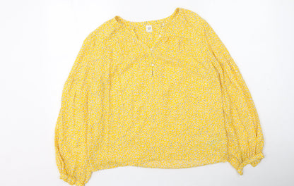 Womens UK Size XS Gap Yellow Basic Blouse