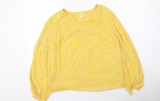 Womens UK Size XS Gap Yellow Basic Blouse