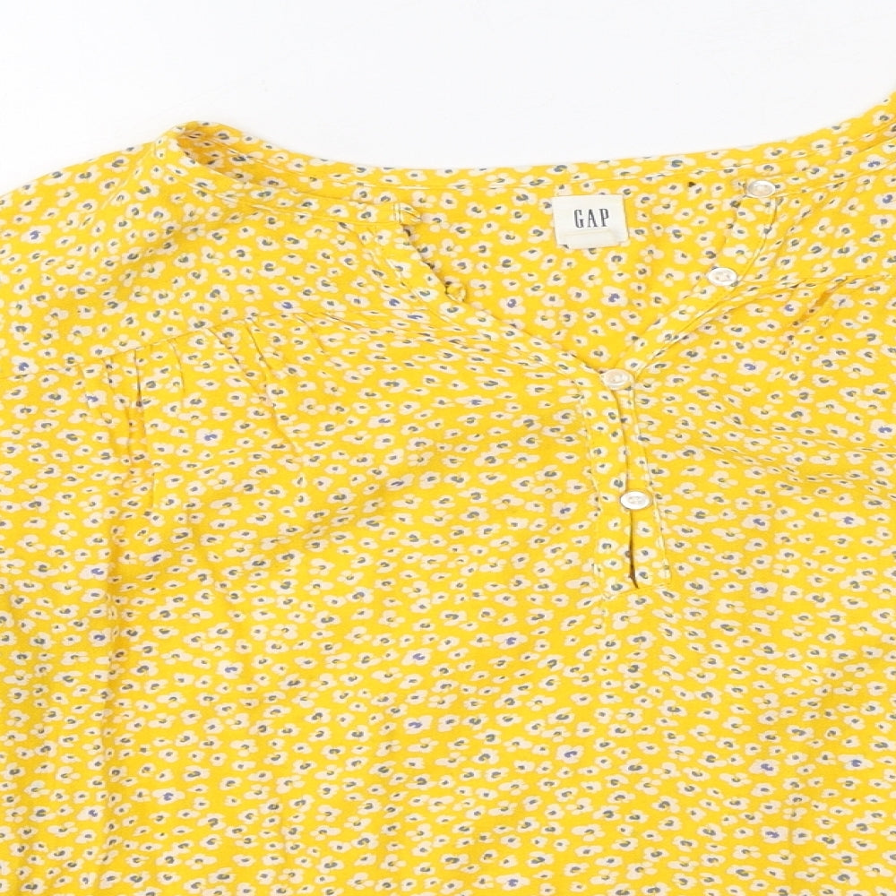 Womens UK Size XS Gap Yellow Basic Blouse