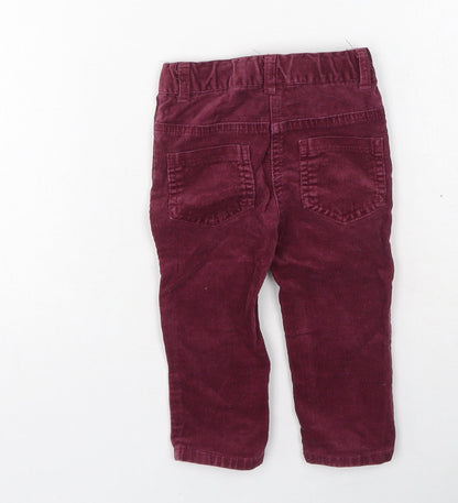 Dunnes Stores Girls Purple  Cotton Cargo Trousers Size 9-12 Months