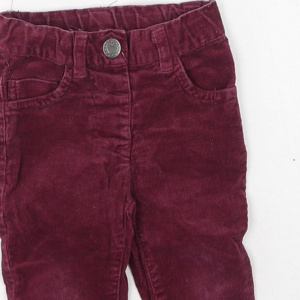 Dunnes Stores Girls Purple  Cotton Cargo Trousers Size 9-12 Months