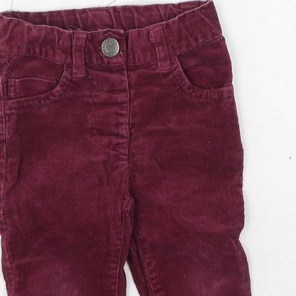 Dunnes Stores Girls Purple  Cotton Cargo Trousers Size 9-12 Months