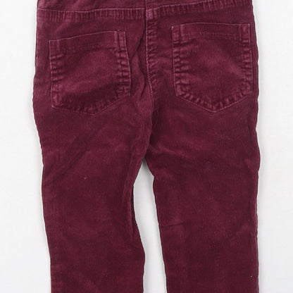 Dunnes Stores Girls Purple  Cotton Cargo Trousers Size 9-12 Months