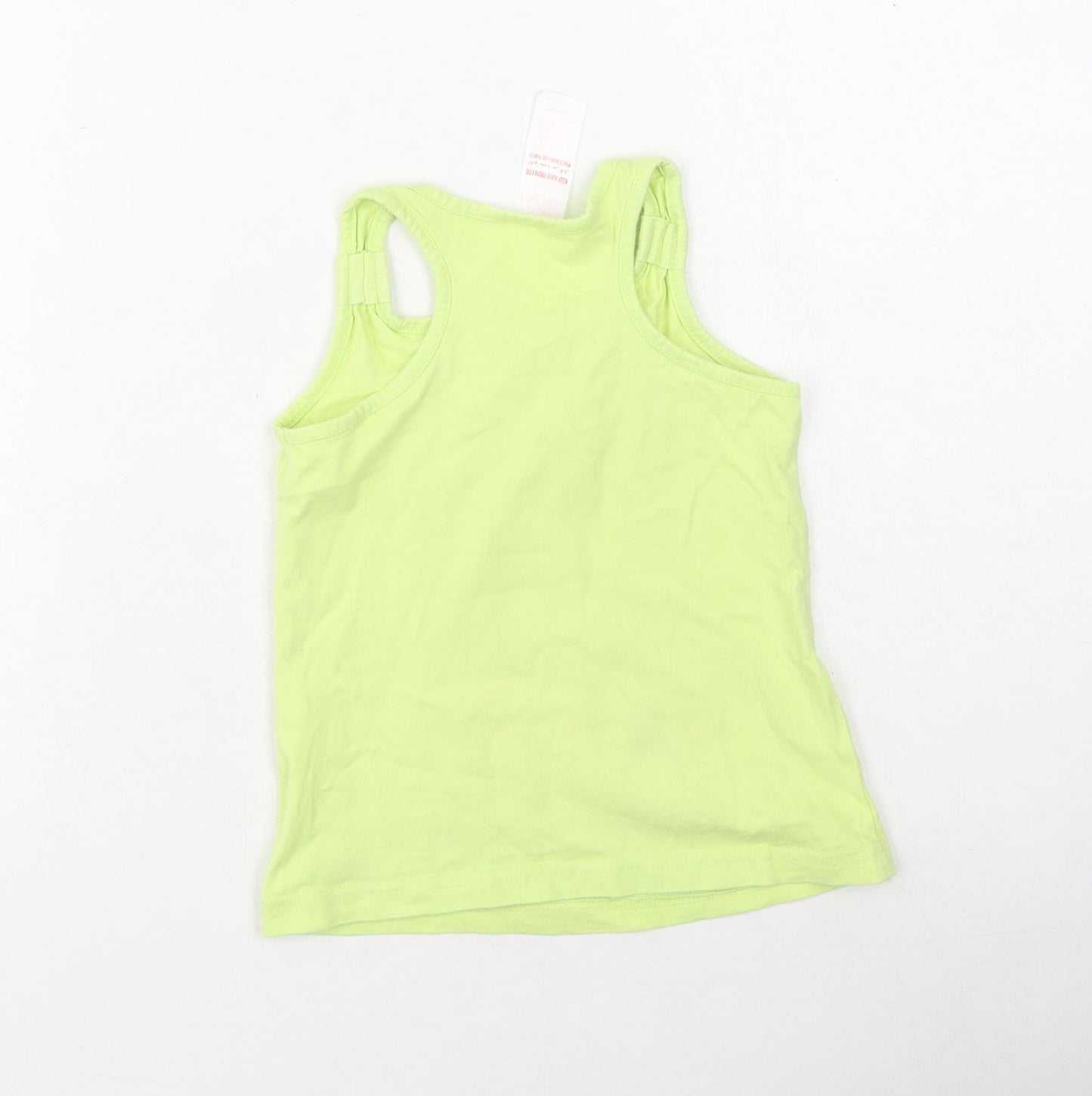 Preworn Girls Green  Cotton Camisole Tank Size 3-4 Years Round Neck