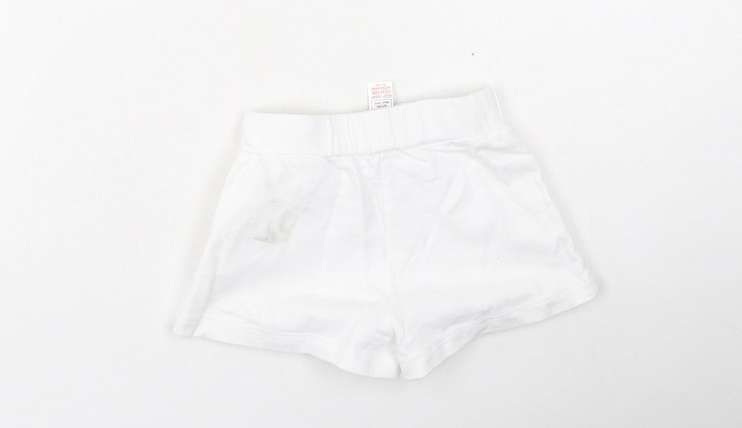 Dunnes Stores Girls White  Cotton Cropped Leggings Size 18-24 Months