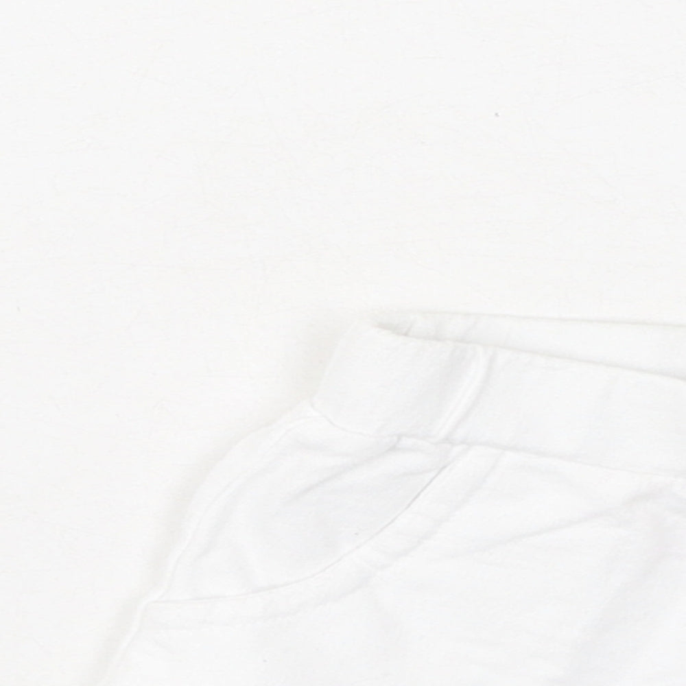 Dunnes Stores Girls White  Cotton Cropped Leggings Size 18-24 Months