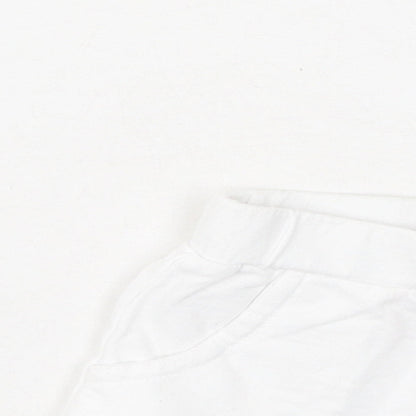 Dunnes Stores Girls White  Cotton Cropped Leggings Size 18-24 Months