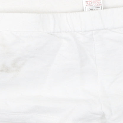 Dunnes Stores Girls White  Cotton Cropped Leggings Size 18-24 Months