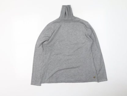 ix Womens Grey High Neck  Viscose Pullover Jumper Size M