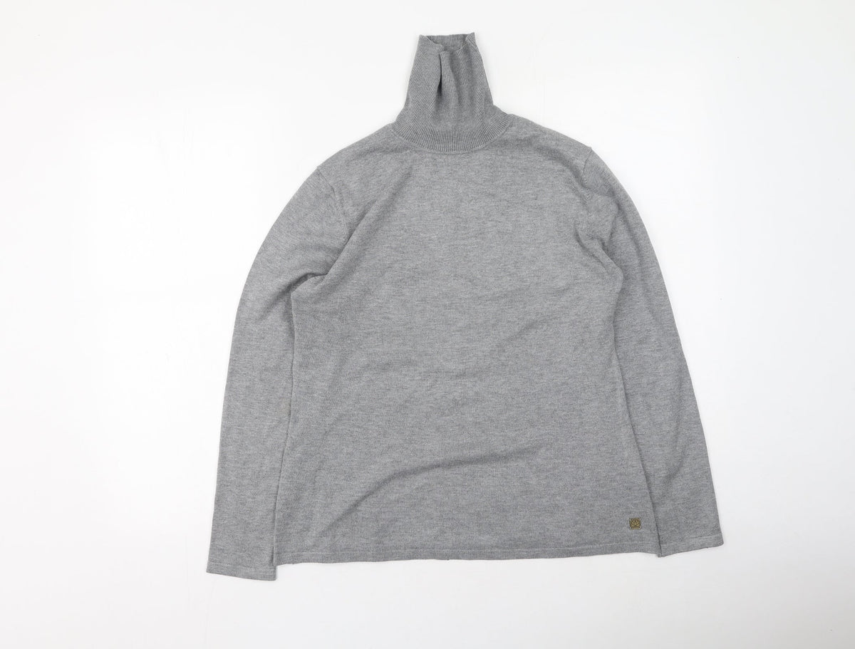 ix Womens Grey High Neck  Viscose Pullover Jumper Size M
