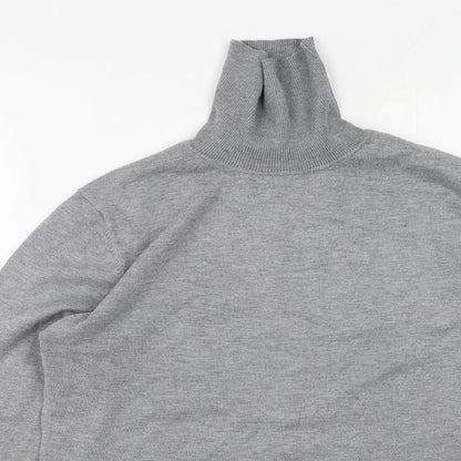 ix Womens Grey High Neck  Viscose Pullover Jumper Size M