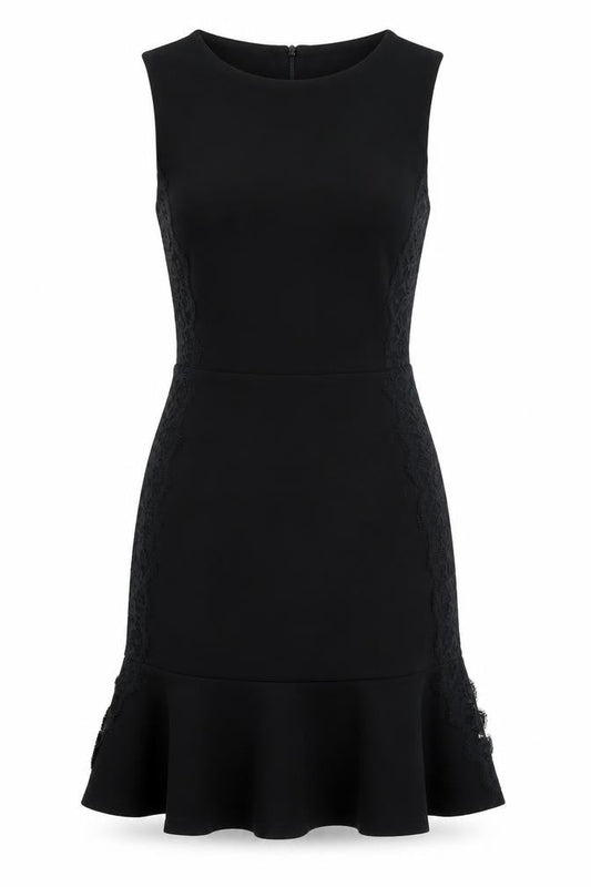 Red Herring Womens Black  Polyester Fit & Flare  Size 10  Round Neck