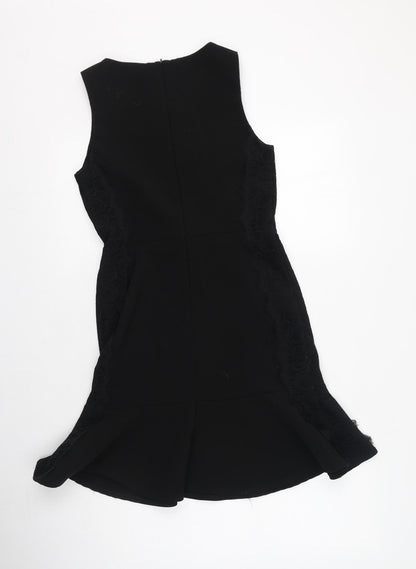 Red Herring Womens Black  Polyester Fit & Flare  Size 10  Round Neck