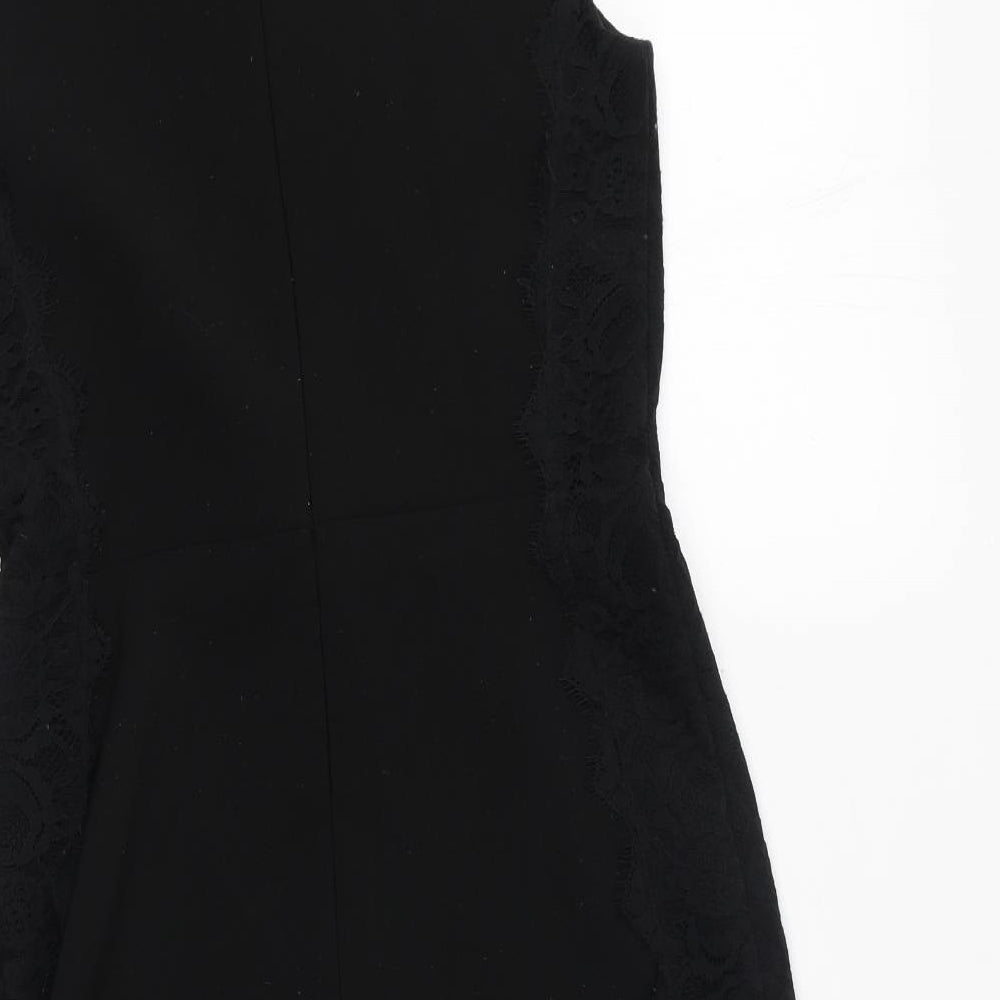 Red Herring Womens Black  Polyester Fit & Flare  Size 10  Round Neck